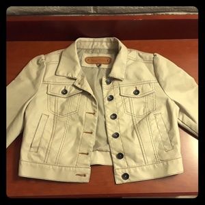 Leather cropped jacket